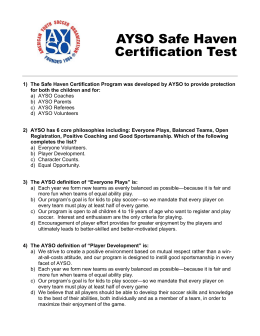 AYSO Safe Haven Certification Test