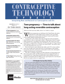 June 2013: Contraceptive Technology Update
