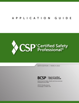Certified Safety Professional - Safety