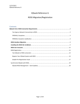 ROSS Migration Registration - Incident Qualification System