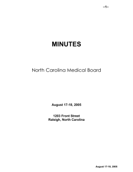 August 17-18, 2005 - North Carolina Medical Board