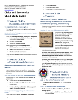Civics and Economics CE.13 Study Guide