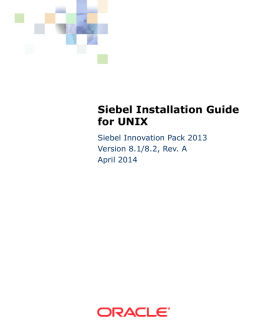 Siebel Installation Guide for UNIX