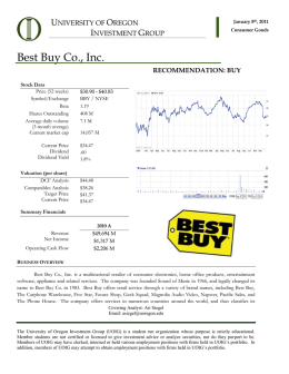 Best Buy Co., Inc. - University of Oregon Investment Group