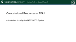 Computational Resources at MSU