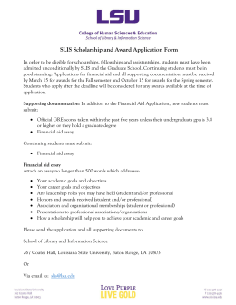 SLIS Scholarship and Award Application Form