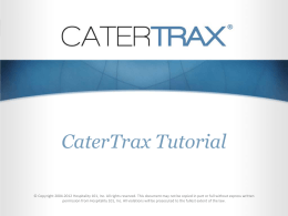 CaterTrax Tutorial