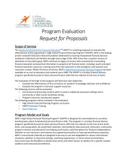 Program Evaluation Request for Proposals