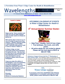 Spring / Summer 2014 Newsletter - Water`s Edge Center for Health