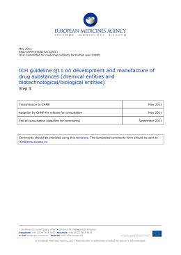 ICH guideline Q11 on development and manufacture of drug