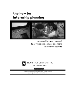 intro to internships planning manual