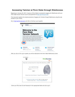 Accessing Yammer at Penn State through WebAccess
