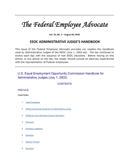 EEOC Administrative Judges` Handbook