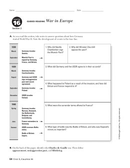 GUIDED READING War in Europe