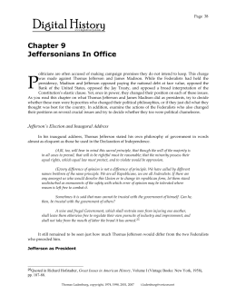 Chapter 9 Jeffersonians In Office