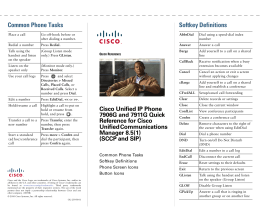Cisco Unified IP Phone 7911 and 7906 Quick Reference for Cisco
