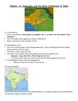 Chapter 13: Geography and the Early Settlement of India