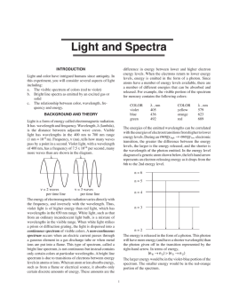 Light and Spectra