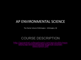 AP ENVIRONMENTAL SCIENCE The Charter School of