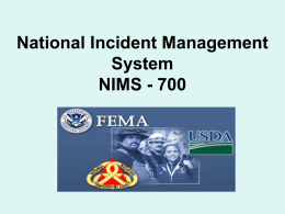 National Incident Management System NIMS - 700