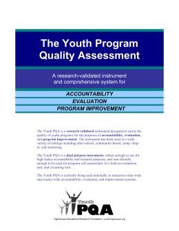 The Youth Program Quality Assessment