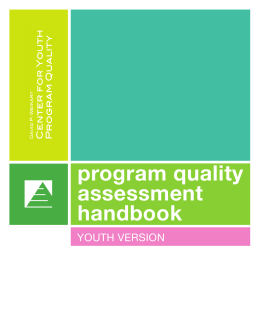 Youth Program Quality Assessment Handbook