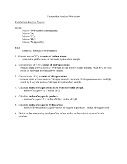 Combustion Analysis Worksheet Combustion Analysis Process