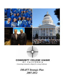 DRAFT Strategic Plan 2007-2012 - Community College League of