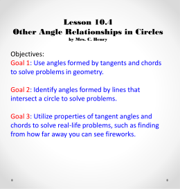 Lesson 10.4 Other Angle Relationships in Circles