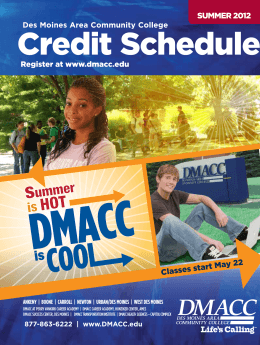 Classes start May 22 SUMMER 2012