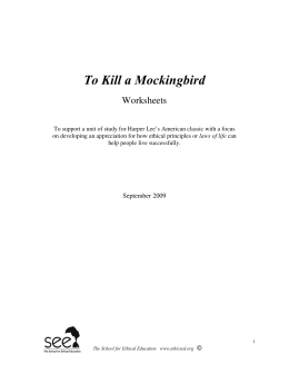 To Kill a Mockingbird - The School for Ethical Education