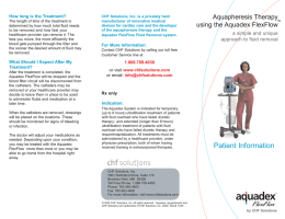 Aquapheresis Brochure - When Water Pills Fail