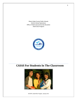 CASAS For Students In The Classroom