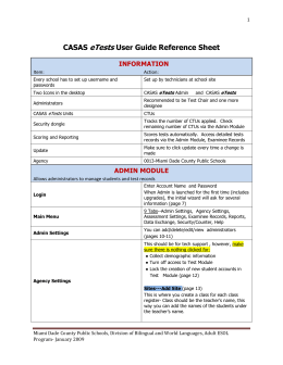 CASAS eTests User Guide Reference Sheet