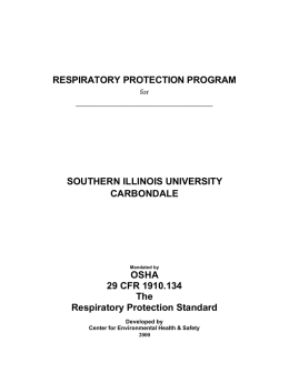 Respiratory Protection Program - Center for Environmental Health