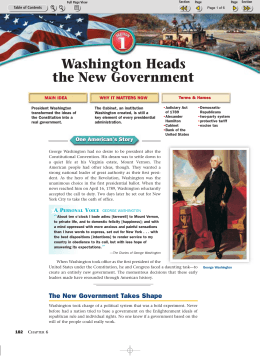 Section 6.1: Washington Heads the New Government