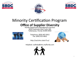Minority Cerwficawon Program - Small Business Development Center