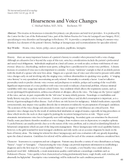 Hoarseness and Voice Changes