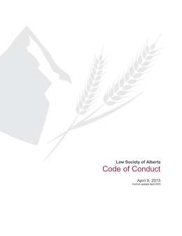 Code of Conduct - The Law Society of Alberta