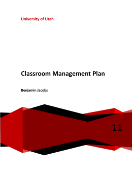Classroom Management Plan - Benjamin Jacobs` ePortfolio