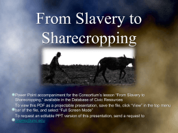 From Slavery to Sharecropping - Database of K