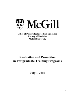 Evaluation and Promotion in Postgraduate
