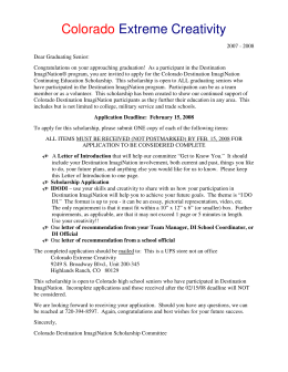 Information Letter for DI Scholarship