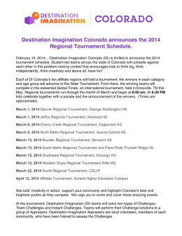 Destination Imagination Colorado announces the 2014 Regional