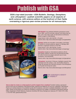 GSA`s top-rated journals—GSA Bulletin, Geology, Geosphere, and