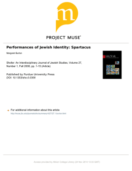 Performances of Jewish Identity: Spartacus
