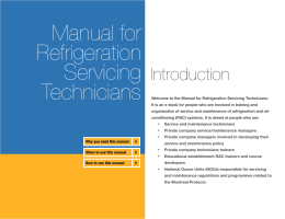 Manual for Refrigeration Servicing Technicians
