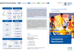 The European Investment Bank Complaints Mechanism
