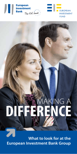 Making a difference - European Investment Bank