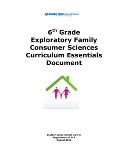 Exploratory Family Consumer Sciences